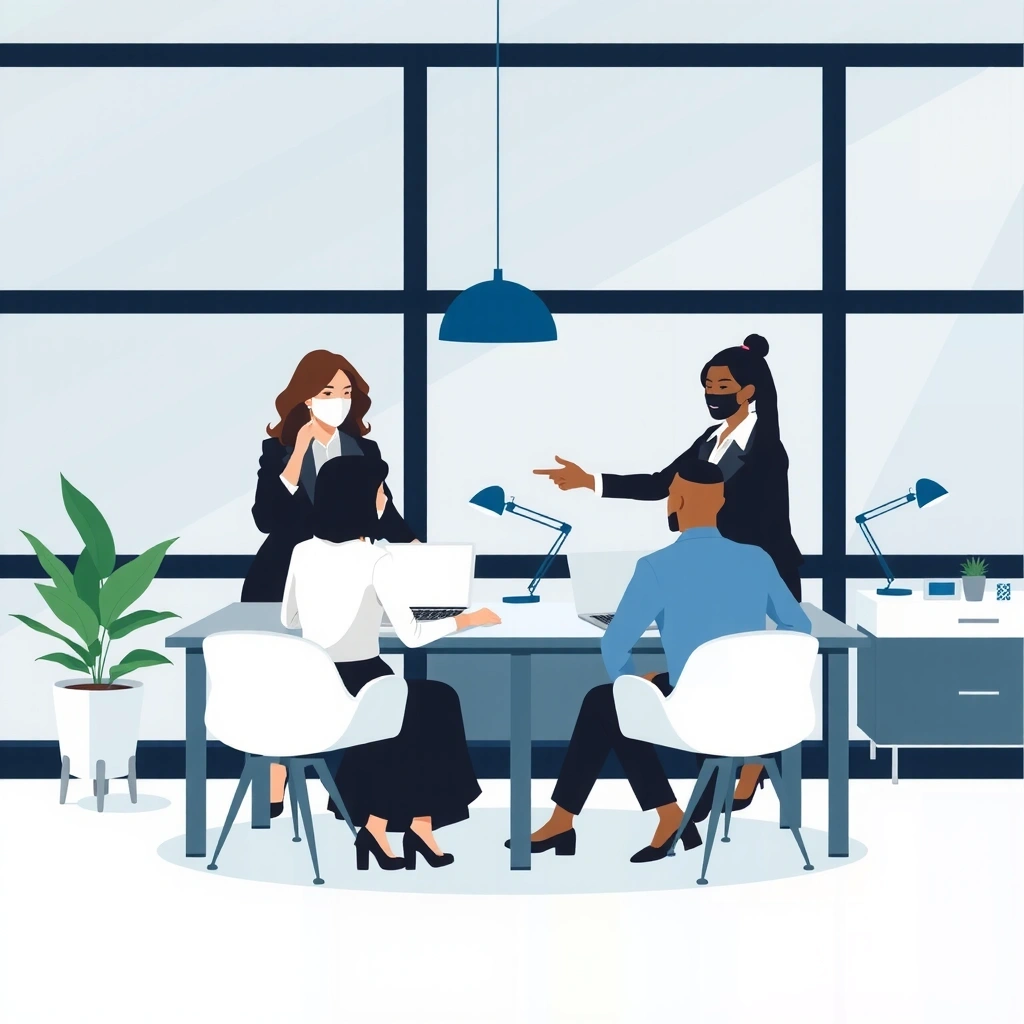 Professional team collaboration illustration